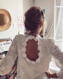 Embroidered Daisy Design Back Hollow Bubble Sleeve Stand Collar Shirt  