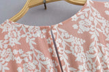 Batwing Sleeve V-neck Split Floral Maxi Dresses