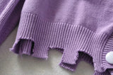Single-breasted Irregular Knitting Sweater Cardigan