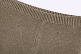 Khaki Knitting V-neck Single-breasted Vest Shorts Cardigans Two-piece Set