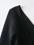 V-neck Knit Lace-up Sweaters Midi Dresses