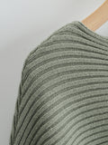 Lantern Sleeve Round Neck Knit Sweaters Shirts