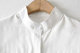 Elegant Flared Sleeve Mandarin High Collar Shirts Crop Tops