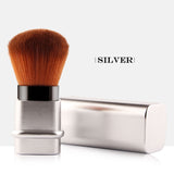 Square Retractable Blush Makeup Brush - Gold Silver
