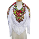Étnico retro flor cuadrado bufanda chal flecos bufandas para mujeres damas niñas