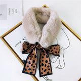 Vogue Plush Leopard Print Infinity Scarf for Women