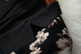 Conjunto de dos piezas con minifalda plisada y cintura elástica con un solo botón y estampado elegante