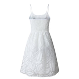 Mini-robes sans manches en dentelle blanche à imprimé floral 