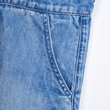 Elastic Belt Denim Vest And One-piece Shorts
