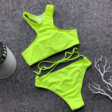 Leopard Print Bikini Swimwear Strappy Swimsuit