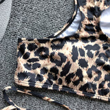 Leopard Print Bikini Swimwear Strappy Swimsuit