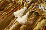 Minivestidos bohemios con cordones y borlas con estampado floral ahuecado