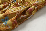 Boho Bohemia Lace-up Hollow-out Floral Printed Tassel Mini Dresses