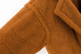 Prendas de abrigo de lana de cordero de piel gruesa de doble botonadura con cuello de pila