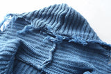 Hooded Batwing Sleeve Tassel Sweater Zipper Knitting Cardigan