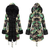 Women's Warm Camouflage Hooded Plush Coat