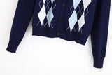 Chandails cardigans en tricot à boutonnage simple losange