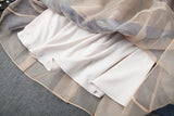 Estilo de oficina Bow Bandage Blazers Falda de doble capa Vestido a media pierna Conjunto de dos piezas