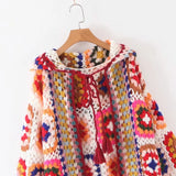Handicraft Hollow-out Mohair Lacing Cardigans Sweaters Coat