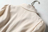 Pile Collar V-neck Lace-up Lantern Sleeve Blazers Mini Dresses