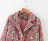 Manteau en laine à boutonnage simple Cardigan Mini robe Jupe courte Deux pièces