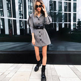 Business Suit Bubble Sleeves Single-Breasted Blazers Mini Dresses