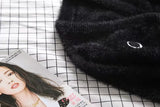 V-neck Single-breasted Knit Moon Shape Crop Tops Cardigans