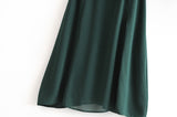 Tie Lace Up Retro Green Split Midi Dresses