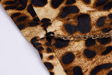 Mini vestidos de leopardo floral sin tirantes con cordón sin espalda