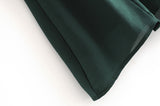 Tie Lace Up Retro Verde Dividir Vestidos Midi