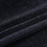 Square Collar Velvet Slit Leg Party Bodycon Mini Dresses Black