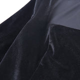 Minivestido ajustado de fiesta con abertura en la pierna de terciopelo con cuello cuadrado negro