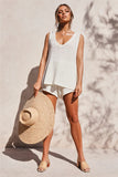 Deep V-neck Knitted Vest Tethered Shorts Casual Two-piece Suit