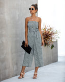 Off Shoulder Wrapped Chest Lace-up Print Jumpsuit With Pocket Backless Single-breasted Rompers