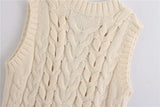 V-neck Knit Lacing Hollow-out Sweaters