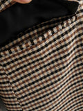 Manteau pied-de-poule simple boutonnage jupe blazer costume deux pièces