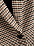 Manteau pied-de-poule simple boutonnage jupe blazer costume deux pièces