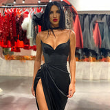 Strappy Sling Backless Party Bodycon Midi Dresses Black