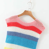 Backless Hollow-out Side Slit Crochet Dress