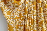 Maxi vestidos florales con abertura con cuello en V y manga murciélago