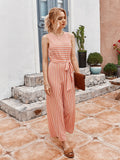 Suspenders Striped Strappy Sleeveless Jumpsuit