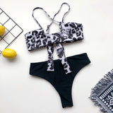 Leopard Print Bikini Lace-up Swimwear