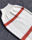 Lantern Sleeve Striped Knit Sweater