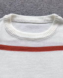 Lantern Sleeve Striped Knit Sweater