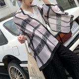 Bufanda de seda de encaje de moda elegante simple para mujeres damas niñas 90x180