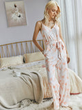Tirantes Tie Dye Casual Lace-up Jumpsuit Loungewear Mamelucos