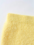 Tops cortos amarillos tejer mini vestidos falda conjunto de dos piezas