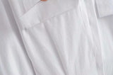 Pile Collar Single-breasted Shirred Frill Shirts Mini Dresses