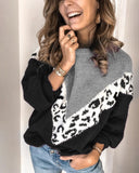 Leopard Contrast Knitted Sweater