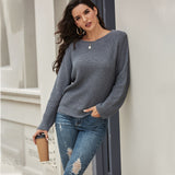 Wide Round Collar Splicing Knit Sweaters